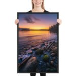 Gilded Twilight: Pacific Horizon | Framed Matte, Nature Art Print - 24" × 36" - Image 2