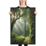 Ethereal Canopy: Sun-Drenched Rainforest | Framed Matte, Nature Art Print - 24" × 36" - Image 2