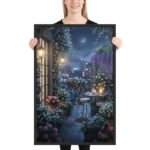 Moonlit Balcony Garden | Framed Matte, Nature Art Print - 24" × 36" - Image 2