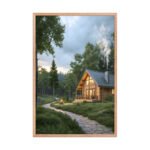 The Forest Cabin in the Hinterlands | Framed Matte, Nature Art Print - 24" × 36" - Image 3