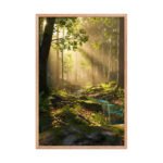 Sun-Drenched Forest & Azure Creek | Framed Matte, Nature Art Print - 24" × 36" - Image 3