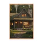 Sylvan Sanctuary: Rustic Forest Haven | Framed Matte, Nature Art Print - 24" × 36" - Image 3