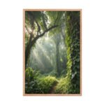 Ethereal Canopy: Sun-Drenched Rainforest | Framed Matte, Nature Art Print - 24" × 36" - Image 3