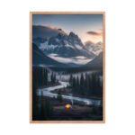 Snow Capped Mountain Valley | Framed Matte, Nature Art Print - 24" × 36" - Image 3