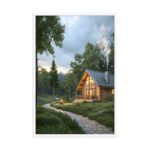 The Forest Cabin in the Hinterlands | Framed Matte, Nature Art Print - 24" × 36" - Image 4