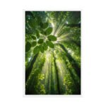 Emerald Canopy Radiance | Framed Matte, Nature Art Print - 24" × 36" - Image 4