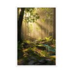 Sun-Drenched Forest & Azure Creek | Framed Matte, Nature Art Print - 24" × 36" - Image 4