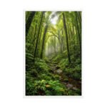 Tropical Rainforest & Mossy Creek Vista | Framed Matte, Nature Art Print - 24" × 36" - Image 4