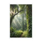 Ethereal Canopy: Sun-Drenched Rainforest | Framed Matte, Nature Art Print - 24" × 36" - Image 4