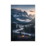 Snow Capped Mountain Valley | Framed Matte, Nature Art Print - 24" × 36" - Image 4