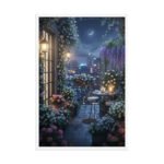 Moonlit Balcony Garden | Framed Matte, Nature Art Print - 24" × 36" - Image 4