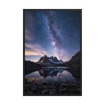 Milky Way Lake Reflection | Framed Matte, Nature Art Print - 24" × 36"