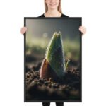 Macro Seedling Dew Drops | Framed Matte, Nature Art Print - 24" × 36" - Image 2