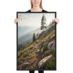 Alpine Mountain Trail | Framed Matte, Nature Art Print - 24" × 36" - Image 2