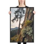 Macro Lichen Moss Pine Tree | Framed Matte, Nature Art Print - 24" × 36" - Image 2