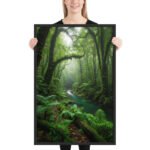 Lush Tropical Rainforest Stream | Framed Matte, Nature Art Print - 24" × 36" - Image 2
