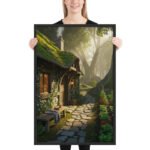 Enchanted Stone Cottage | Framed Matte, Nature Art Print - 24" × 36" - Image 2