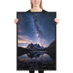 Milky Way Lake Reflection | Framed Matte, Nature Art Print - 24" × 36" - Image 2