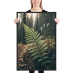 Vibrant Green Fern Leaf | Framed Matte, Nature Art Print - 24" × 36" - Image 2