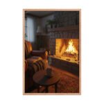Cosy Stone Fireplace | Framed Matte, Nature Art Print - 24" × 36" - Image 3