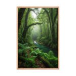 Lush Tropical Rainforest Stream | Framed Matte, Nature Art Print - 24" × 36" - Image 3