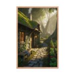 Enchanted Stone Cottage | Framed Matte, Nature Art Print - 24" × 36" - Image 3