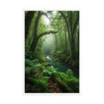 Lush Tropical Rainforest Stream | Framed Matte, Nature Art Print - 24" × 36" - Image 4