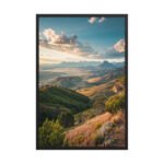 Sun Dappled Mountain Valley | Framed Matte, Nature Art Print - 24" × 36"