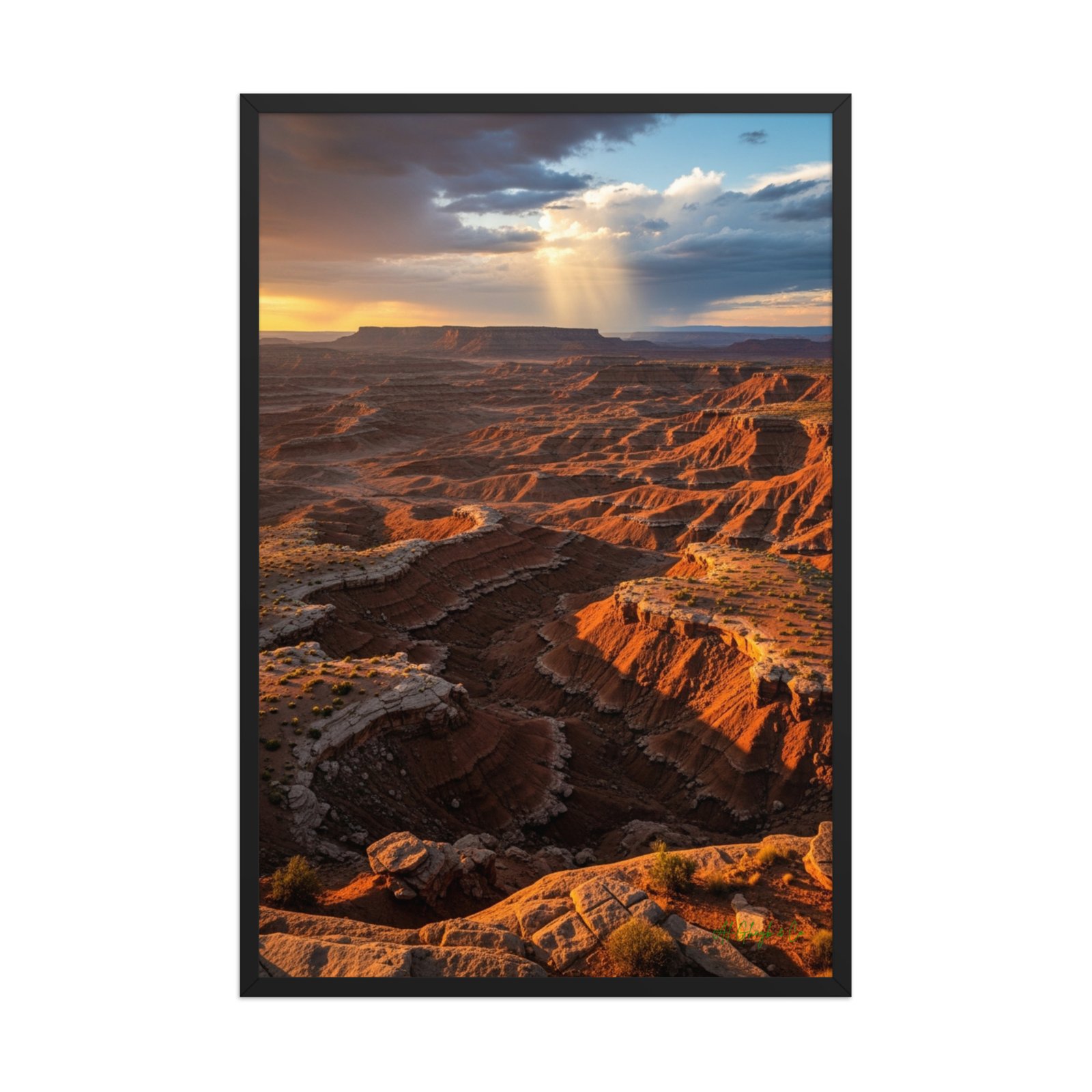 enhanced-matte-paper-framed-poster-in-black-24x36-front-6a54ef0551253.jpg The Canyon of Light | Framed Matte, Nature Art Print - 24" × 36" - Image 1