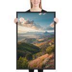 Sun Dappled Mountain Valley | Framed Matte, Nature Art Print - 24" × 36" - Image 2