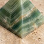 Natural Green Onyx Pyramid, 45-50mm Polished Banded Onyx Crystal Stone Specimen, India - Image 2