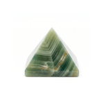Natural Green Onyx Pyramid, 45-50mm Polished Banded Onyx Crystal Stone Specimen, India