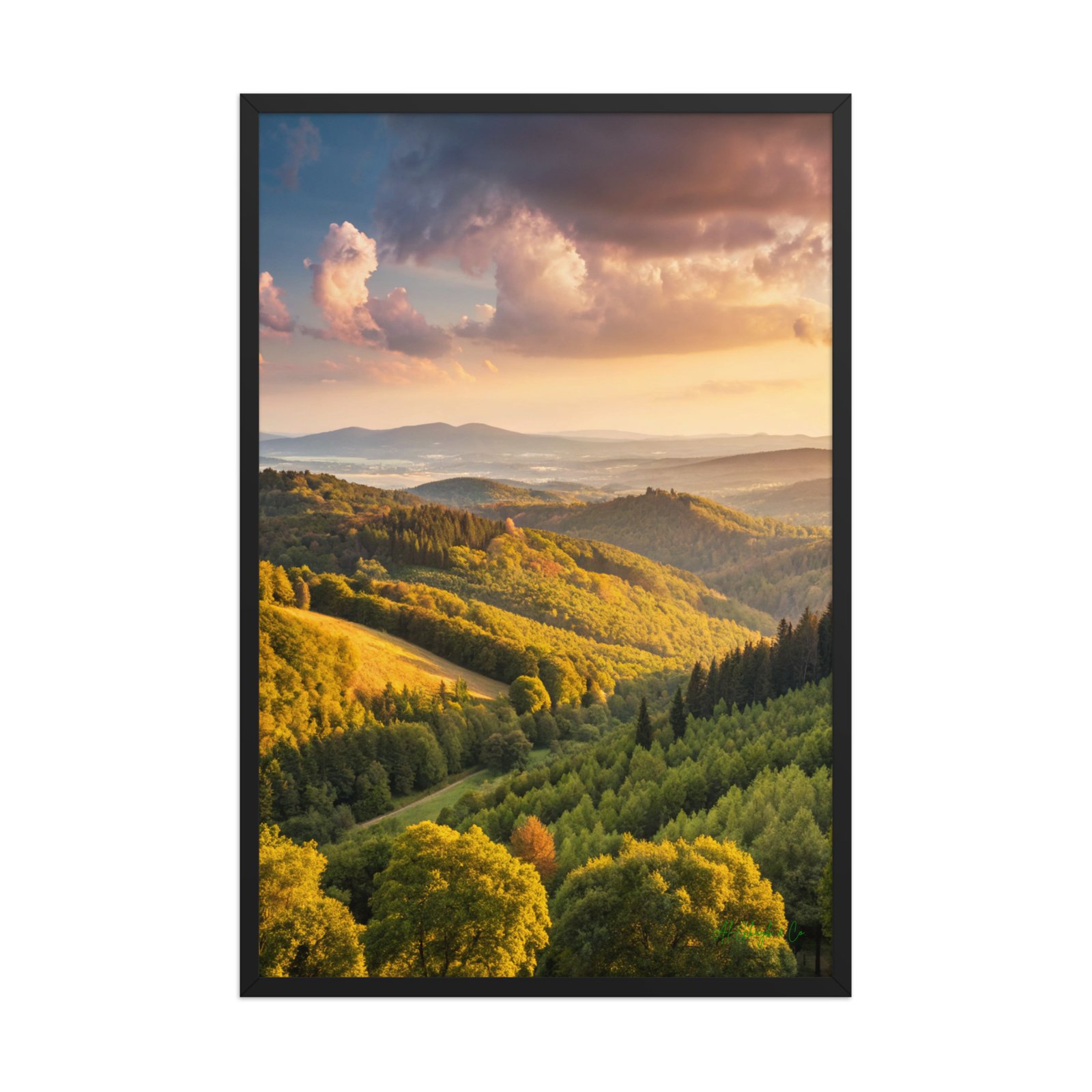 enhanced-matte-paper-framed-poster-in-black-24x36-front-6a78995d5dd6a.jpg The Valley of Light | Framed Matte, Nature Art Print - 24" × 36" - Image 1