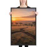 Golden Savanna Sunrise | Framed Matte, Nature Art Print - 24" × 36" - Image 2
