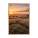 Golden Savanna Sunrise | Framed Matte, Nature Art Print - 24" × 36" - Image 3