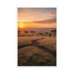 Golden Savanna Sunrise | Framed Matte, Nature Art Print - 24" × 36" - Image 4