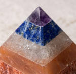 7-Chakra Multi-Layer Gemstone Pyramid (20–25mm / 1 1/8") – Meditation & Energy Alignment Stone | Al-Ghayb & Co. - Image 2