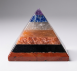 7-Chakra Multi-Layer Gemstone Pyramid (20–25mm / 1 1/8") – Meditation & Energy Alignment Stone | Al-Ghayb & Co. - Image 3