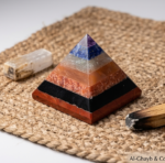 7-Chakra Multi-Layer Gemstone Pyramid (20–25mm / 1 1/8") – Meditation & Energy Alignment Stone | Al-Ghayb & Co. - Image 4