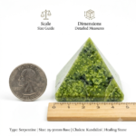 Natural Green Serpentine Pyramid (25–30mm) – Kundalini & Chakra Healing Stone | Al-Ghayb & Co. - Image 3