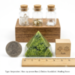 Natural Green Serpentine Pyramid (25–30mm) – Kundalini & Chakra Healing Stone | Al-Ghayb & Co. - Image 2