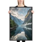 Serenity at the Fjord | Framed Matte, Nature Art Print - 24" × 36" - Image 2