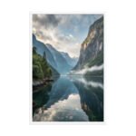 Serenity at the Fjord | Framed Matte, Nature Art Print - 24" × 36" - Image 4