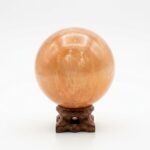 Natural Orange Selenite Crystal Sphere (2"–3") – Polished Peach Satin Spar Gazing Ball
